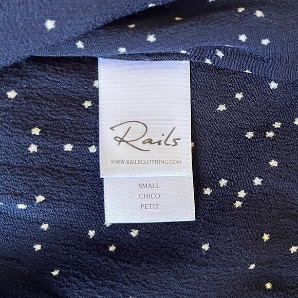 Rails Jasmine Star Mini Dress In Navy Nova Smocked Long Sleeve small - Picture 8 of 14